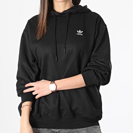 Adidas Originals - Felpa con cappuccio Trefoil da donna IU2409 Nero