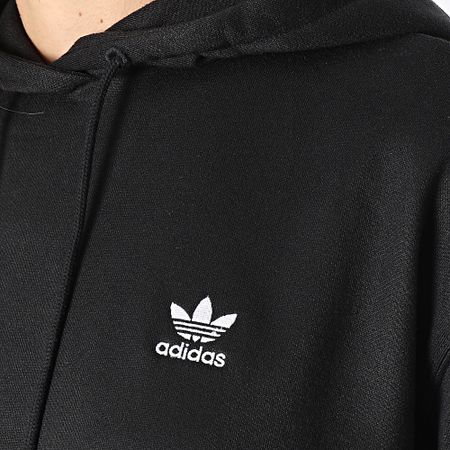 Adidas Originals - Felpa con cappuccio Trefoil da donna IU2409 Nero
