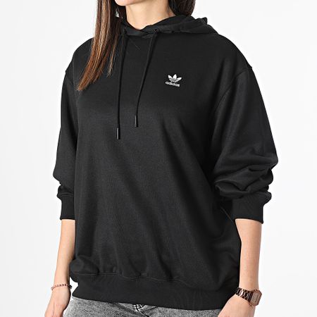Adidas Originals - Felpa con cappuccio Trefoil da donna IU2409 Nero