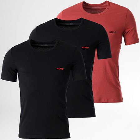 HUGO - Confezione da 3 magliette 50480088 Nero Rosso