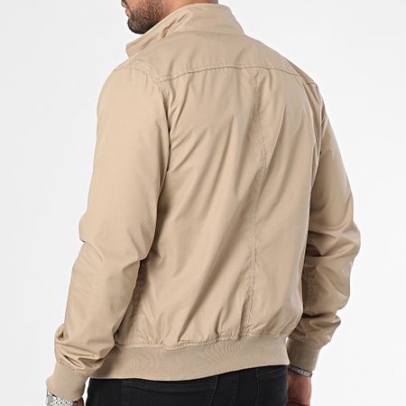 Schott NYC - Giacca Kenton beige con zip dal taglio slim