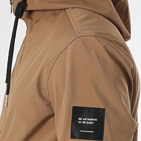 Jack And Jones - Giacca con cappuccio Camel Basic Softshell Zip