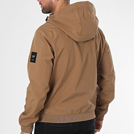 Jack And Jones - Giacca con cappuccio Camel Basic Softshell Zip