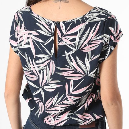 Only - Nova Life Tee Shirt Donna Blu Navy Floreale
