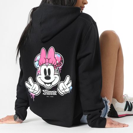 Minnie - Felpa donna con cappuccio Minnie Back Hand Madrid Nero