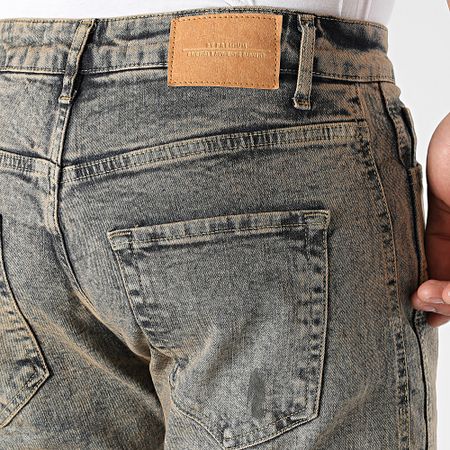 2Y Premium - Jeans regolari in denim blu cammello