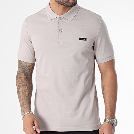 Calvin Klein - Polo manica corta Stretch Pique Slim 1196 Taupe
