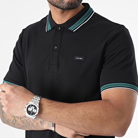 Calvin Klein - Polo manica corta Stretch Pique Multi Tipping 2469 Nero