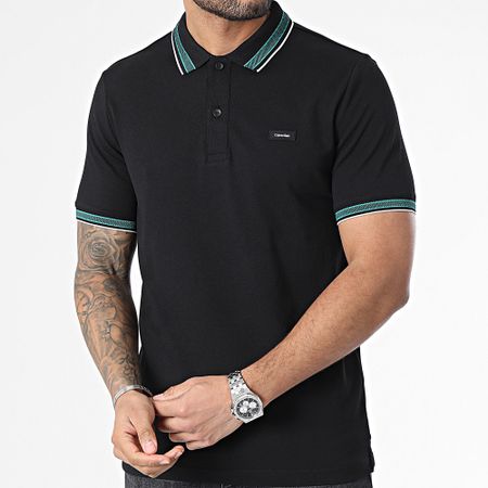 Calvin Klein - Polo manica corta Stretch Pique Multi Tipping 2469 Nero