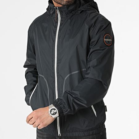 Napapijri - Giacca con cappuccio e zip Cloudy A4HPP Nero