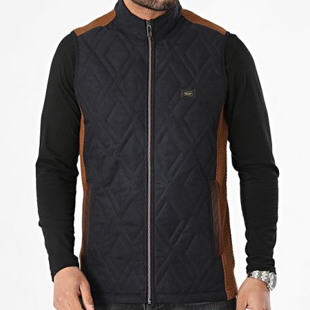 Classic Series - Giacca con zip senza maniche marrone navy