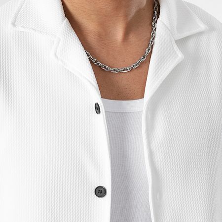 LBO - Waffle 1034 Set camicia bianca a maniche corte e pantaloni testurizzati