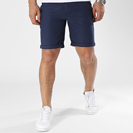 Blend - Pantaloncini chino in lino 20715214 Blu navy