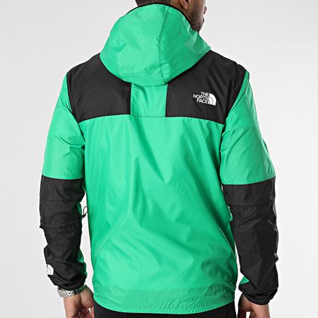 The North Face - Giacca a vento verde montagna con cappuccio