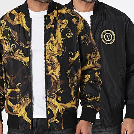 Versace Jeans Couture - Giacca bomber reversibile 76GAS407-CQS85 Nero Giallo Rinascimento
