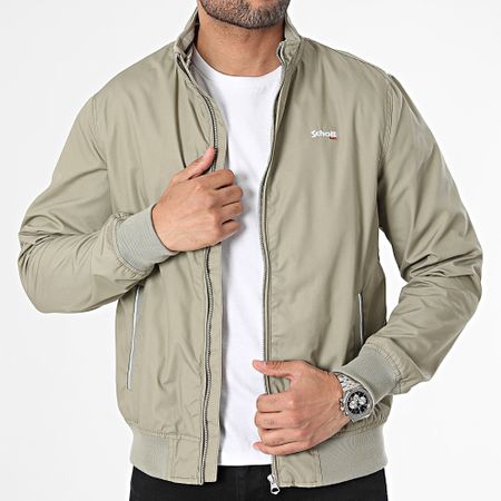 Schott NYC - Giacca con zip Kenton verde cachi chiaro
