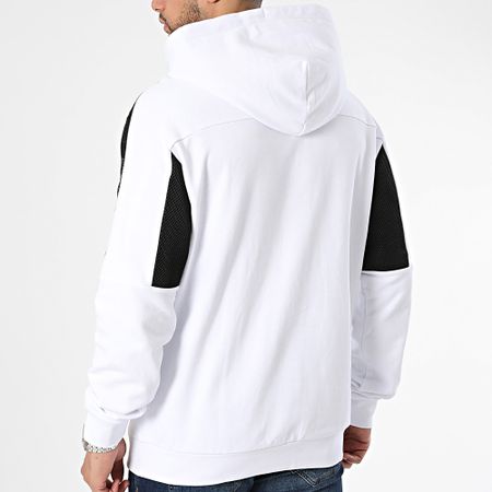 EA7 Emporio Armani - 3DPM57-PJEQZ Felpa con cappuccio a righe bianca