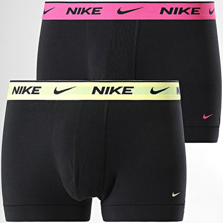 Nike - Set di 2 boxer KE1085 nero giallo rosa