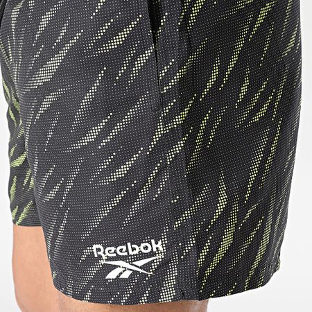 Reebok - L5-71069 Pantaloncini da bagno nero giallo