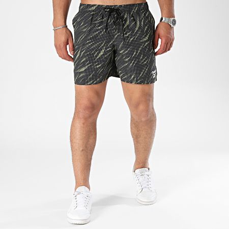 Reebok - L5-71069 Pantaloncini da bagno nero giallo