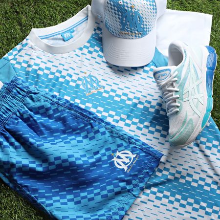 OM - M23090C Maglia da calcio bianca azzurra
