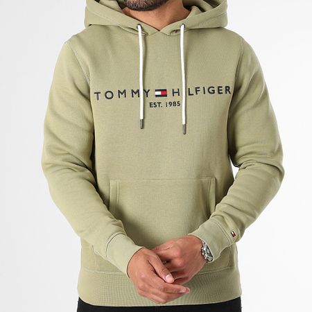 Tommy Hilfiger - Felpa con cappuccio Tommy Logo 1599 Verde Khaki