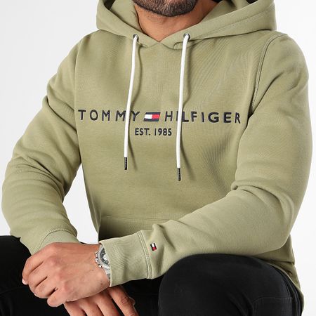 Tommy Hilfiger - Felpa con cappuccio Tommy Logo 1599 Verde Khaki