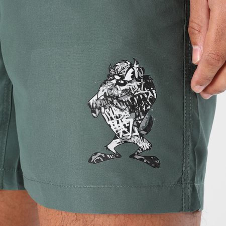 Looney Tunes - Taz Graffiti Army Swim Shorts Khaki Verde