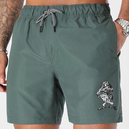 Looney Tunes - Taz Graffiti Army Swim Shorts Khaki Verde