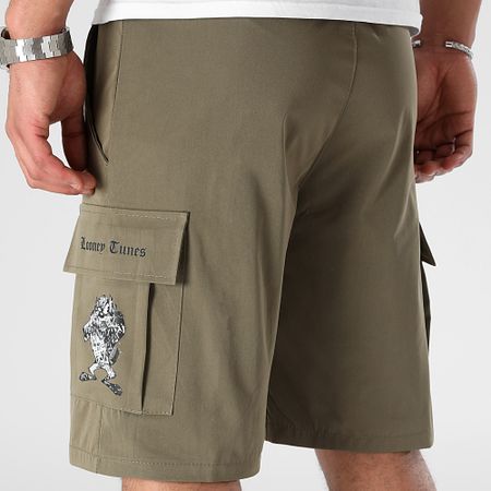 Looney Tunes - Taz Graffiti Army Cargo Shorts Khaki Verde