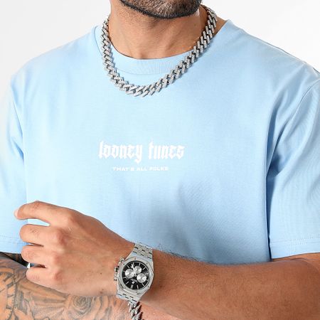 Looney Tunes - Tee Shirt Oversize Bugs Bunny Colore Spray Blu Pastello