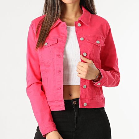 Vero Moda - Giacca Jeans Crop Soya Donna Rosa Fucsia