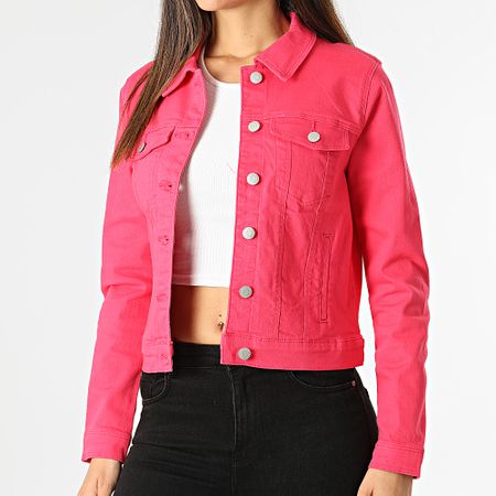 Vero Moda - Giacca Jeans Crop Soya Donna Rosa Fucsia