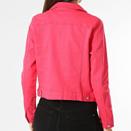 Vero Moda - Giacca Jeans Crop Soya Donna Rosa Fucsia