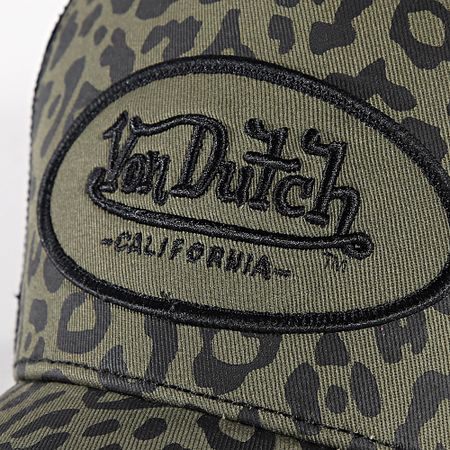 Von Dutch - Cappello trucker leopardato verde kaki nero