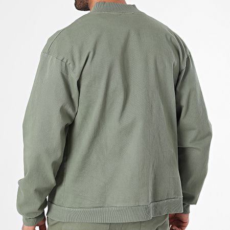 Classic Series - Set jeans e giacca con zip verde cachi 23218-23131