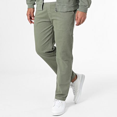 Classic Series - Set jeans e giacca con zip verde cachi 23218-23131