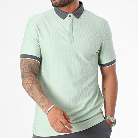 Frilivin - Polo a maniche corte e pantaloncini da jogging verde chiaro grigio antracite