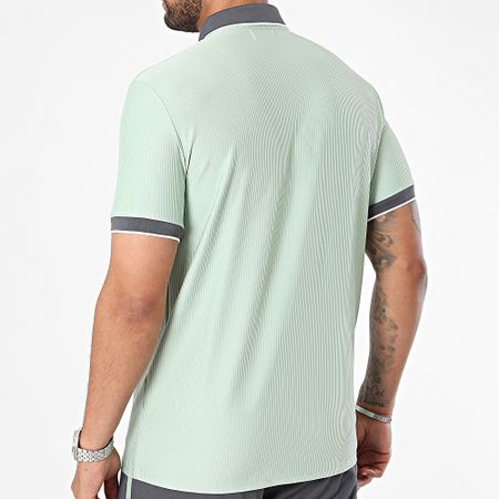 Frilivin - Polo a maniche corte e pantaloncini da jogging verde chiaro grigio antracite