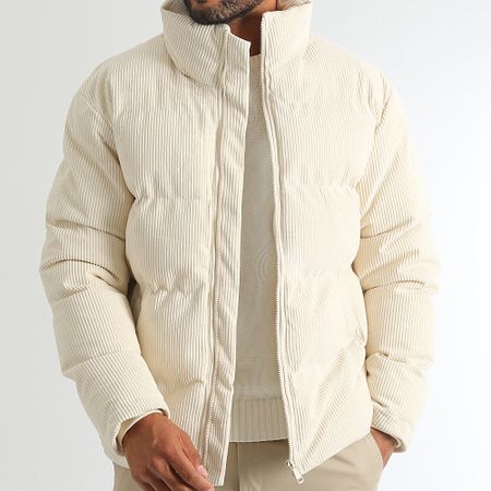 LBO - 1337 Giacca imbottita in velluto a coste beige chiaro