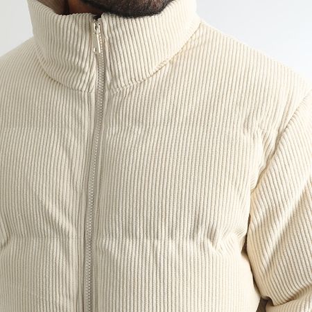 LBO - 1337 Giacca imbottita in velluto a coste beige chiaro