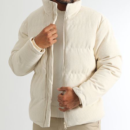 LBO - 1337 Giacca imbottita in velluto a coste beige chiaro
