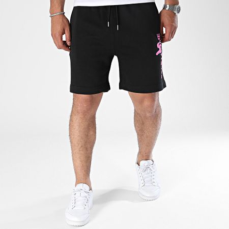 Sale Môme Paris - Pantaloncini da jogging Heritage Edition Rabbit Nero Rosa Fluo