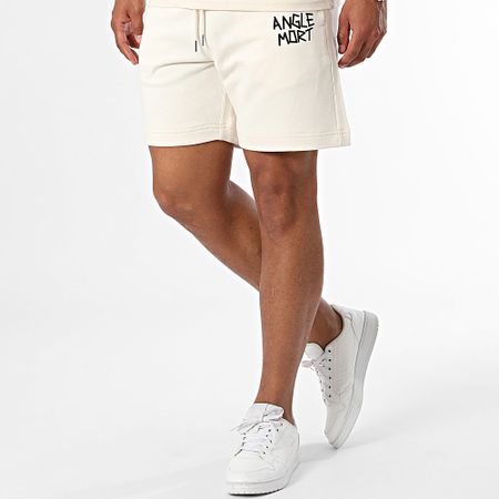 Angle Mort - Set di maglietta e pantaloncini da jogging beige e nero con angolo di morte