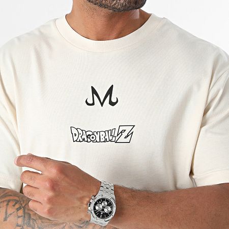 Dragon Ball Z - Maglietta oversize con doppio logo Majin beige e nero