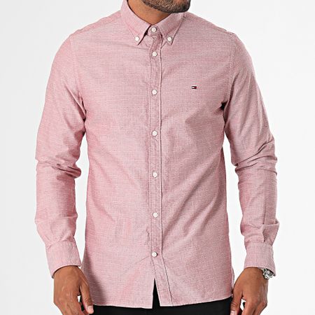Tommy Hilfiger - Camicia Oxford Dobby a manica lunga 5769 Brick Red Heather