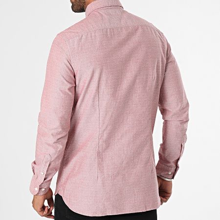 Tommy Hilfiger - Camicia Oxford Dobby a manica lunga 5769 Brick Red Heather