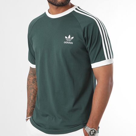 Adidas Originals - Maglietta a 3 strisce IY8720 Verde scuro