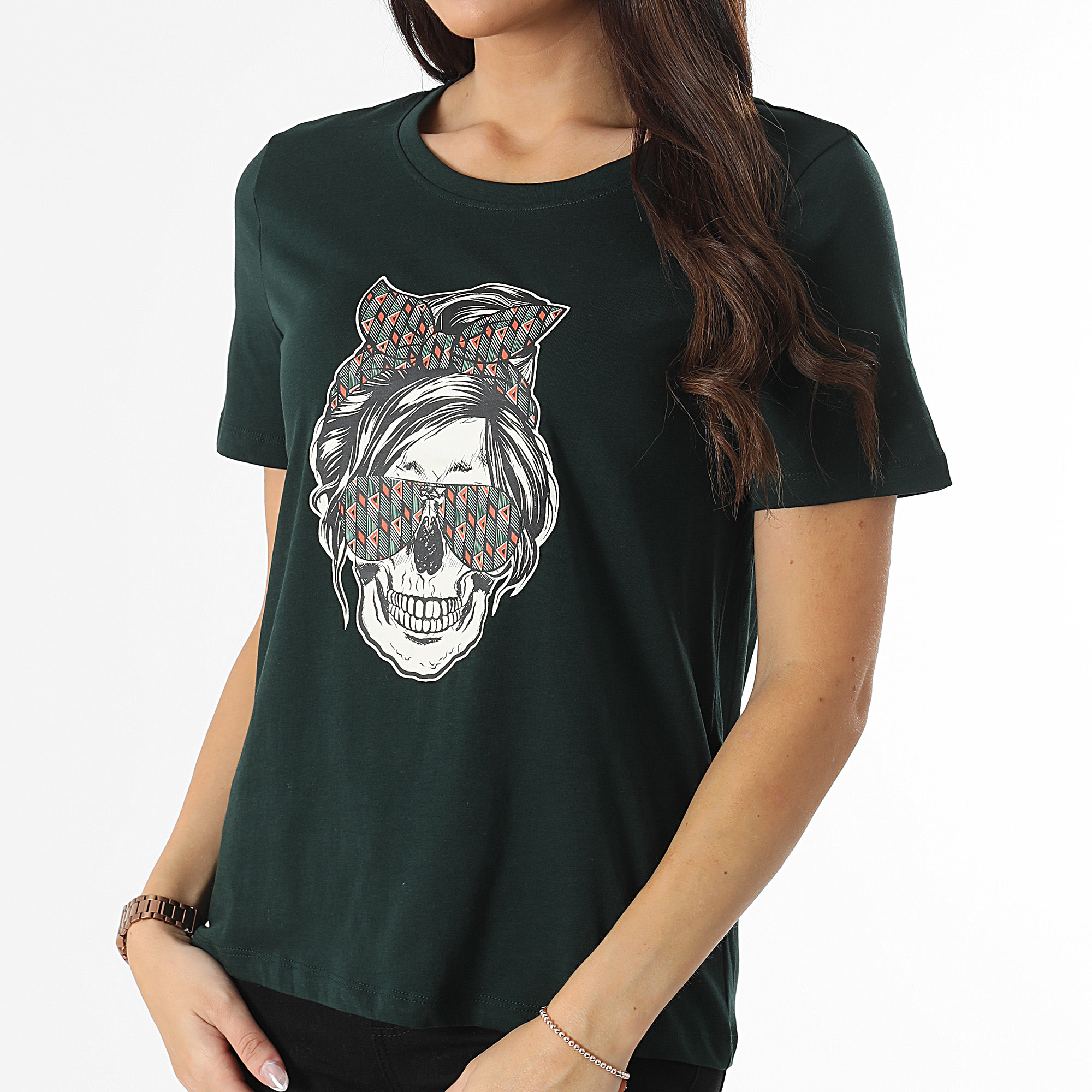 Only - Maglietta da donna Stella Life Verde scuro