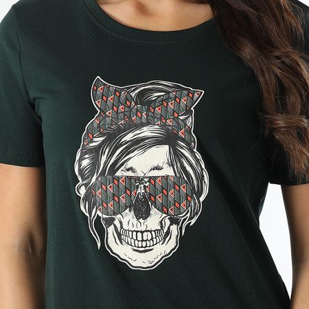 Only - Maglietta da donna Stella Life Verde scuro